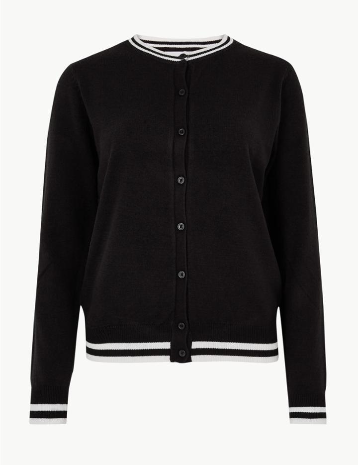 Marks & Spencer Cashmilon&trade; Textured Cardigan Black Mix
