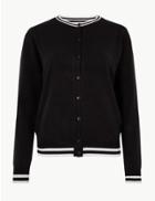Marks & Spencer Cashmilon&trade; Textured Cardigan Black Mix