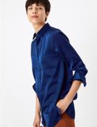 Marks & Spencer Longline Satin Shirt Cobalt