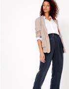 Marks & Spencer Peg Cropped Trousers Navy