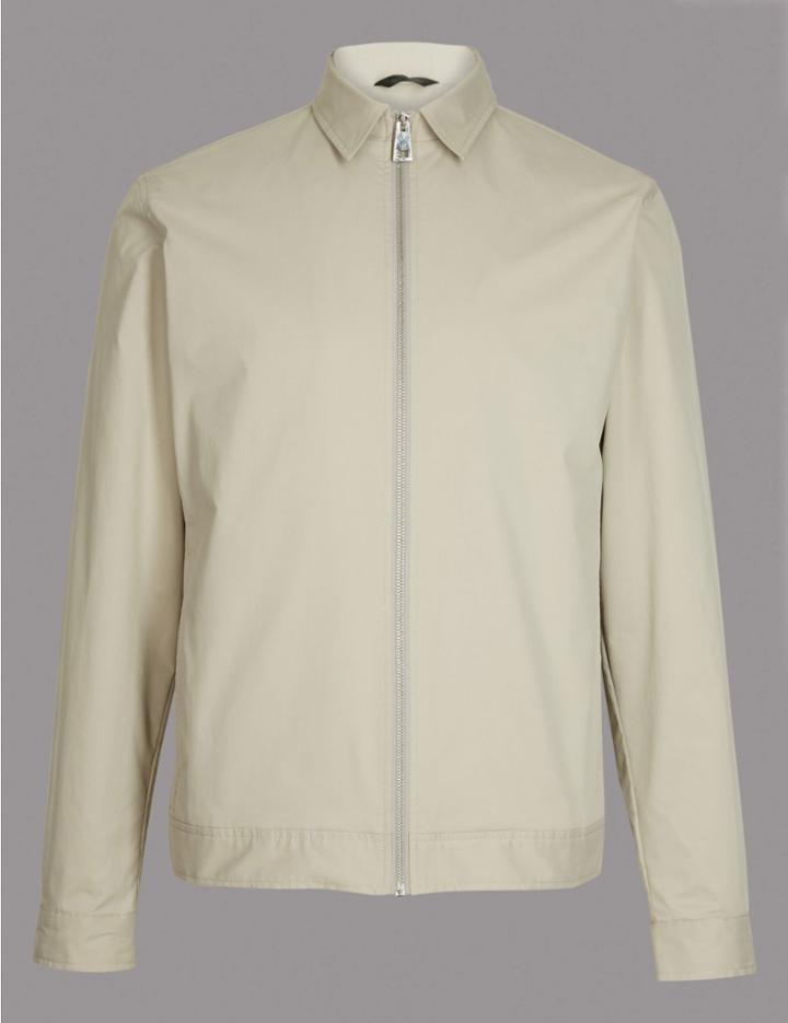 Marks & Spencer Zipped Through Shirt Jacket With Stormwear&trade; Light Beige