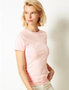Marks & Spencer 2 Pack Fitted Short Sleeve T-shirt Pink/white