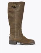 Marks & Spencer Leather Stitch Knee High Boots Chocolate