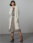 Marks & Spencer Wool Blend Textured Longline Cardigan Mushroom