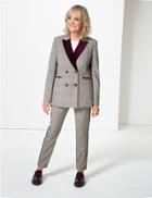 Marks & Spencer Checked Straight Leg Trousers Brown Mix