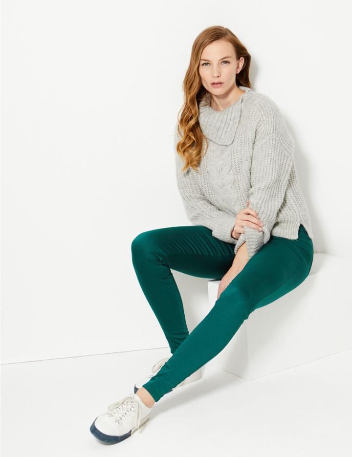 Marks & Spencer Cotton Rich Jeggings Dark Evergreen
