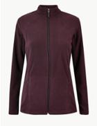 Marks & Spencer Zipped Detail Fleece Jacket Dark Grape