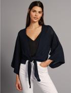 Marks & Spencer Tie Front Kimono Sleeve Cardigan Ink