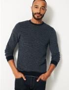 Marks & Spencer Sporty Pure Cotton Textured Jumper Navy Mix