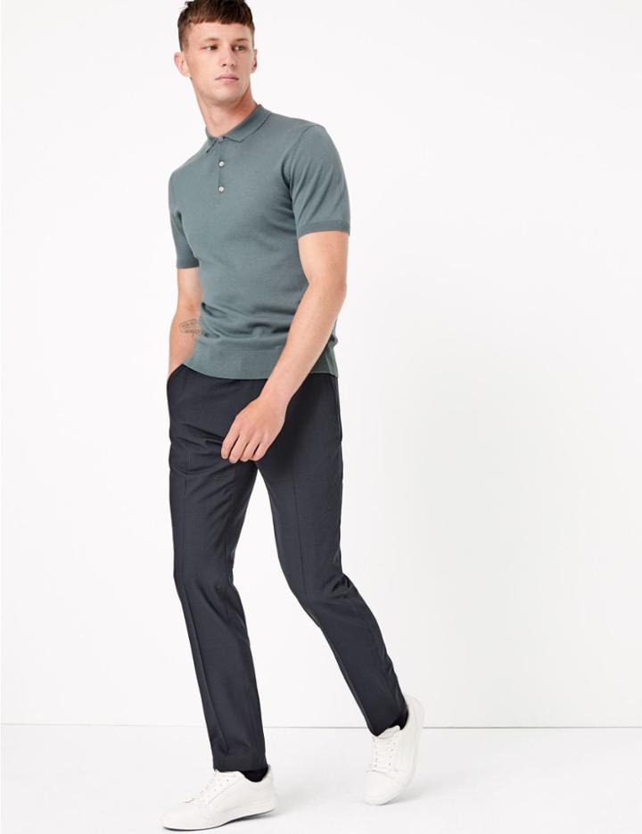 Marks & Spencer The Ultimate Skinny Checked Trousers Navy