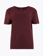 Marks & Spencer Relaxed Fit T-shirt Berry