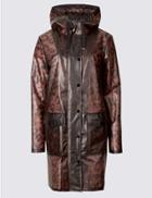 Marks & Spencer Hooded Long Anorak Brown Mix