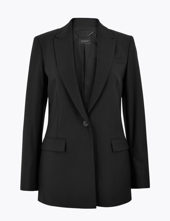 Marks & Spencer Button Front Blazer Black