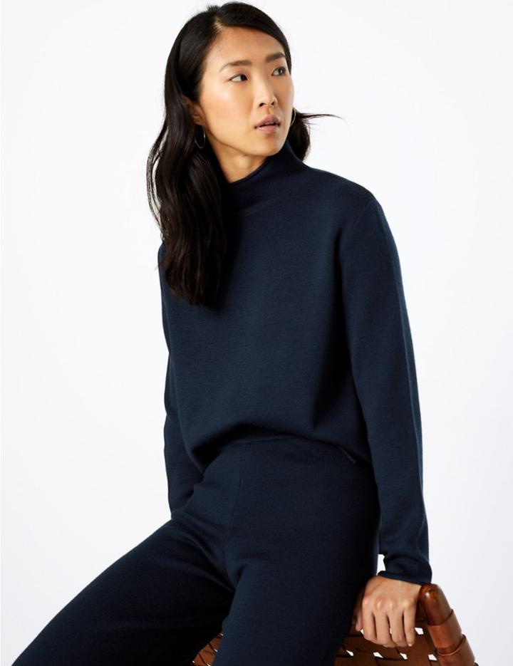 Marks & Spencer Turtle Neck Jumper Navy