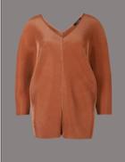Marks & Spencer V-neck Long Sleeve Top Brandy