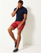 Marks & Spencer Cotton Rich Chino Shorts With Stretch Poppy