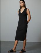 Marks & Spencer Textured V-neck Knitted Dresses Black