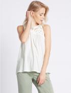 Marks & Spencer Pure Cotton Sleeveless Vest Top Soft White
