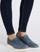 Marks & Spencer Leather Lace-up Brogue Shoes Blue