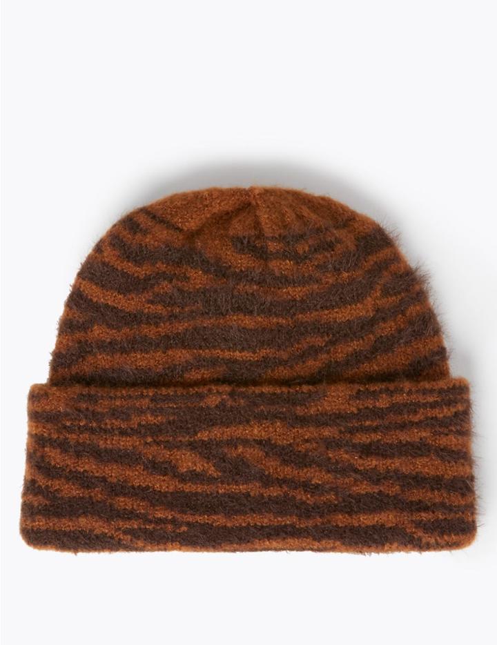 Marks & Spencer Animal Print Beanie Ginger