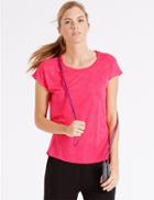 Marks & Spencer Leaf Print Short Sleeve T-shirt Pink