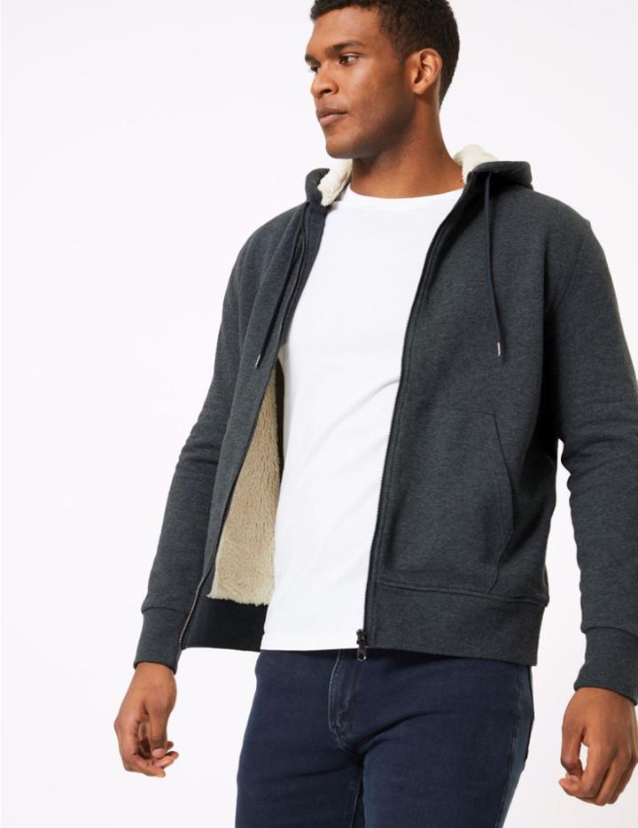 Marks & Spencer Pure Cotton Hoodie Charcoal
