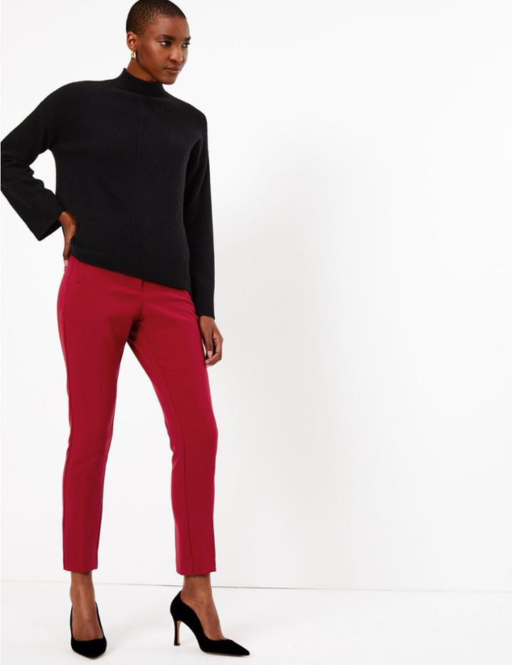 Marks & Spencer High Waist Trousers Morello Cherry