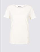 Marks & Spencer Pure Cotton Round Neck Short Sleeve T-shirt Ivory