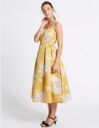 Marks & Spencer Floral Print Slip Dress Gold Mix