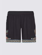 Marks & Spencer Embroidered Casual Shorts Navy Mix