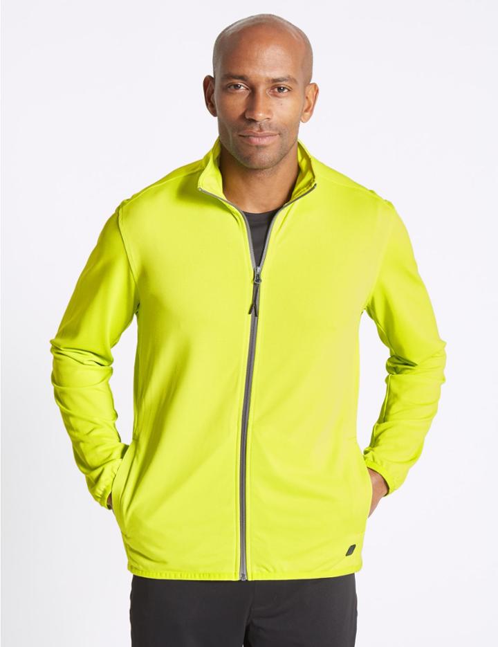 Marks & Spencer Active Lightweight Zip Through Top Lime