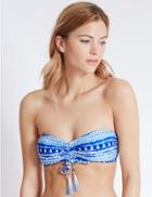 Marks & Spencer Printed Bandeau Bikini Top Blue Mix