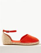 Marks & Spencer Two Part Almond Toe Espadrilles Orange Mix