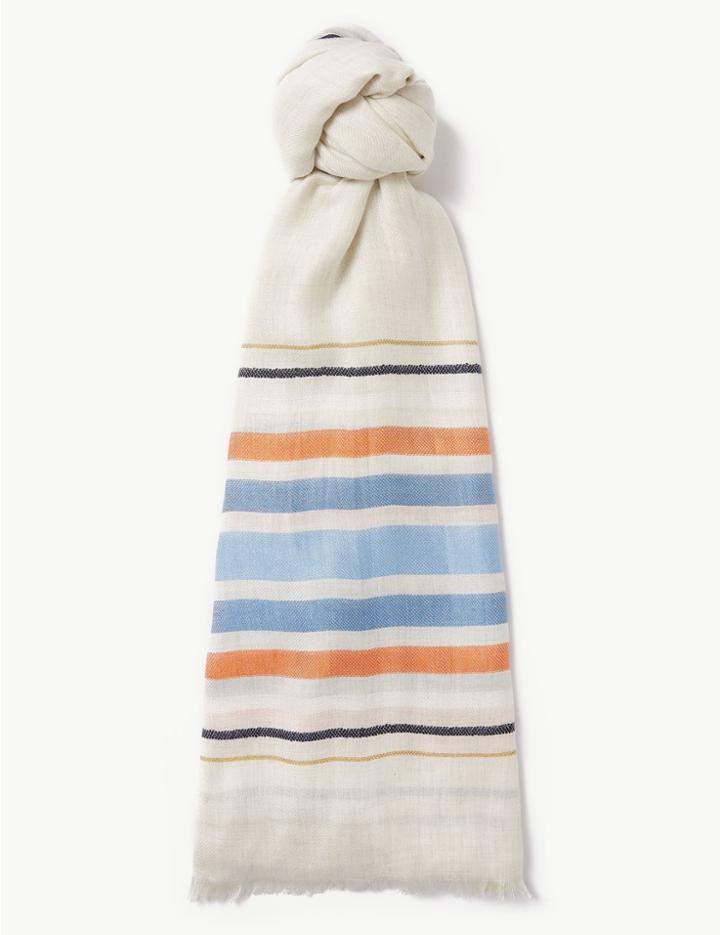 Marks & Spencer Checked Scarf Blue Mix