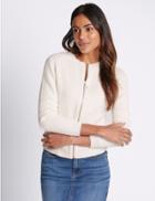 Marks & Spencer Pure Cotton Ribbed Cardigan Cream