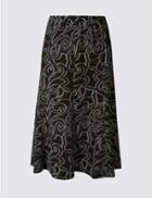 Marks & Spencer Paisley Print A-line Midi Skirt Black Mix