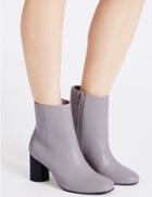 Marks & Spencer Side Zip Round Heel Ankle Boots Grey
