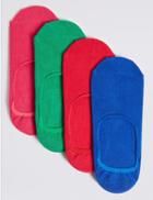 Marks & Spencer 4 Pairs Of Cool & Freshfeet&trade; Invisisble Shoe Liners Multi