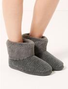 Marks & Spencer Faux Fur Turned Down Slipper Boots Grey Mix