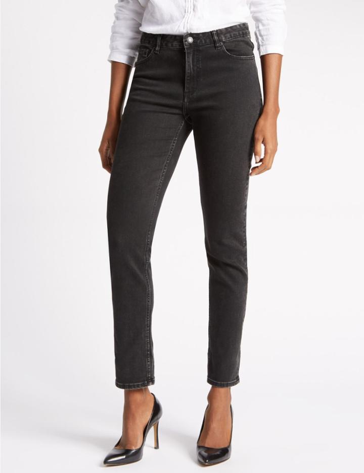 Marks & Spencer Relaxed Slim Leg Jeans Black Mix
