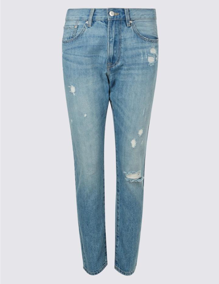 Marks & Spencer High Waist Skinny Leg Jeans Light Blue Mix