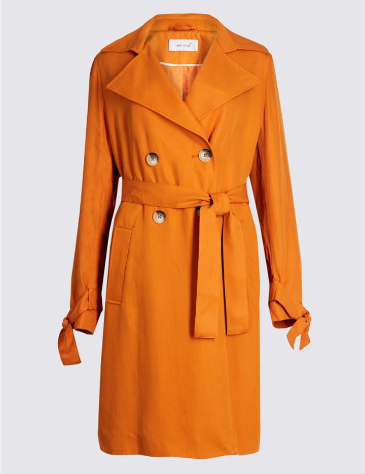 Marks & Spencer Double Breasted Trench Coat Pumpkin
