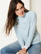 Marks & Spencer Round Neck Long Sleeve Sweatshirt Blue