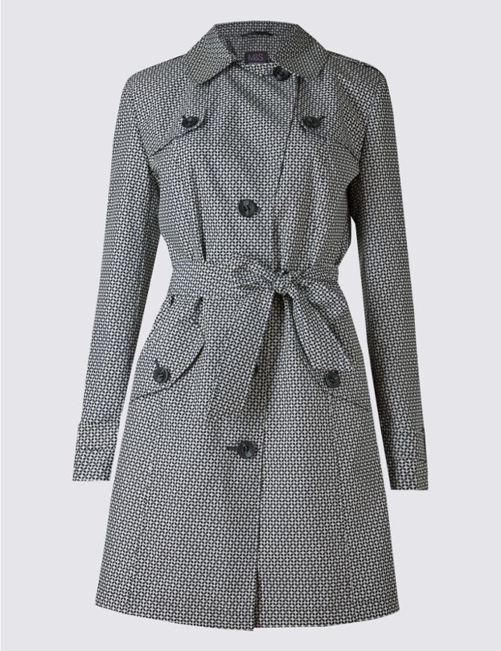 Marks & Spencer Printed Trench Coat With Stormwear&trade; Multi