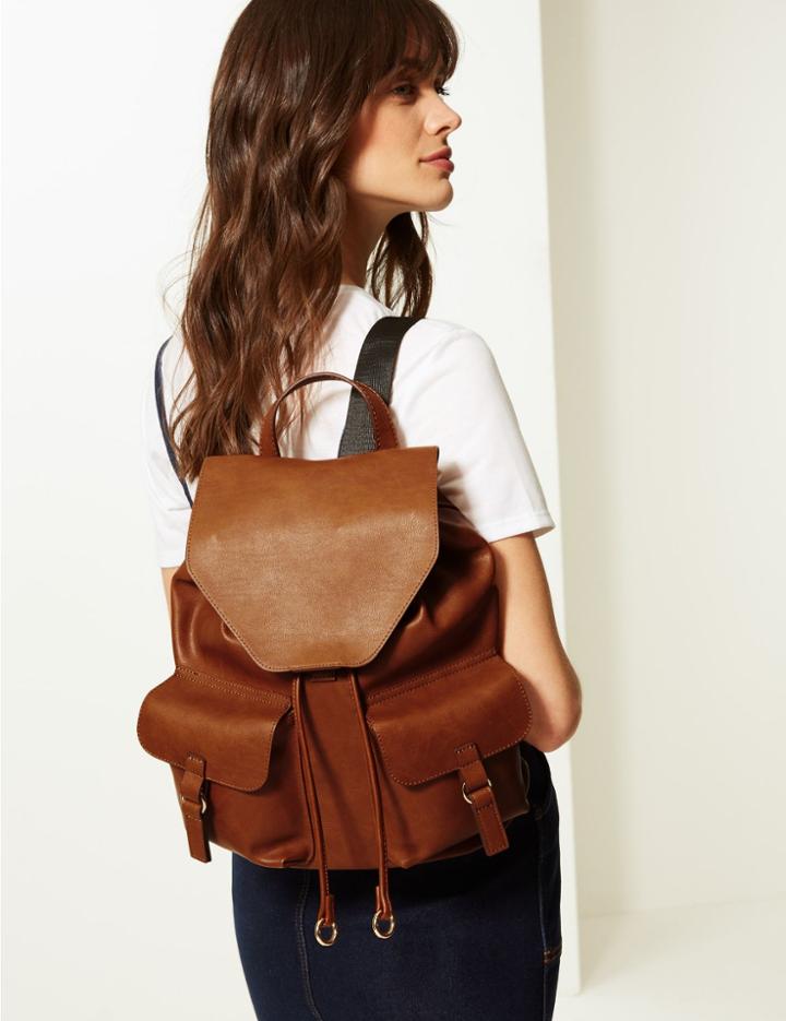 Marks & Spencer Ring Backpack Bag Tan