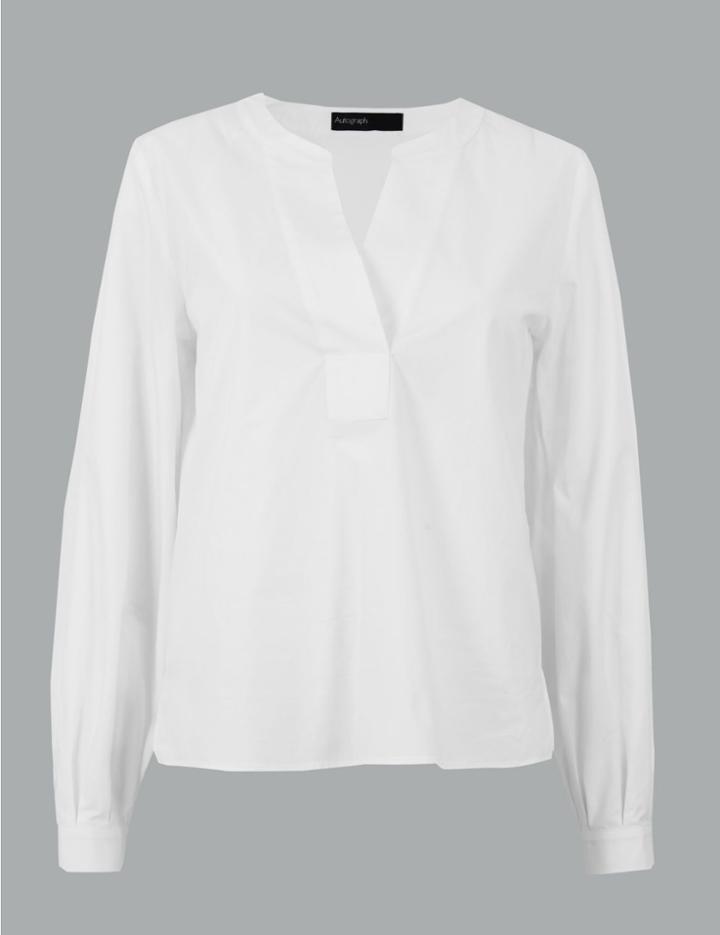 Marks & Spencer Pure Cotton Blouse Soft White
