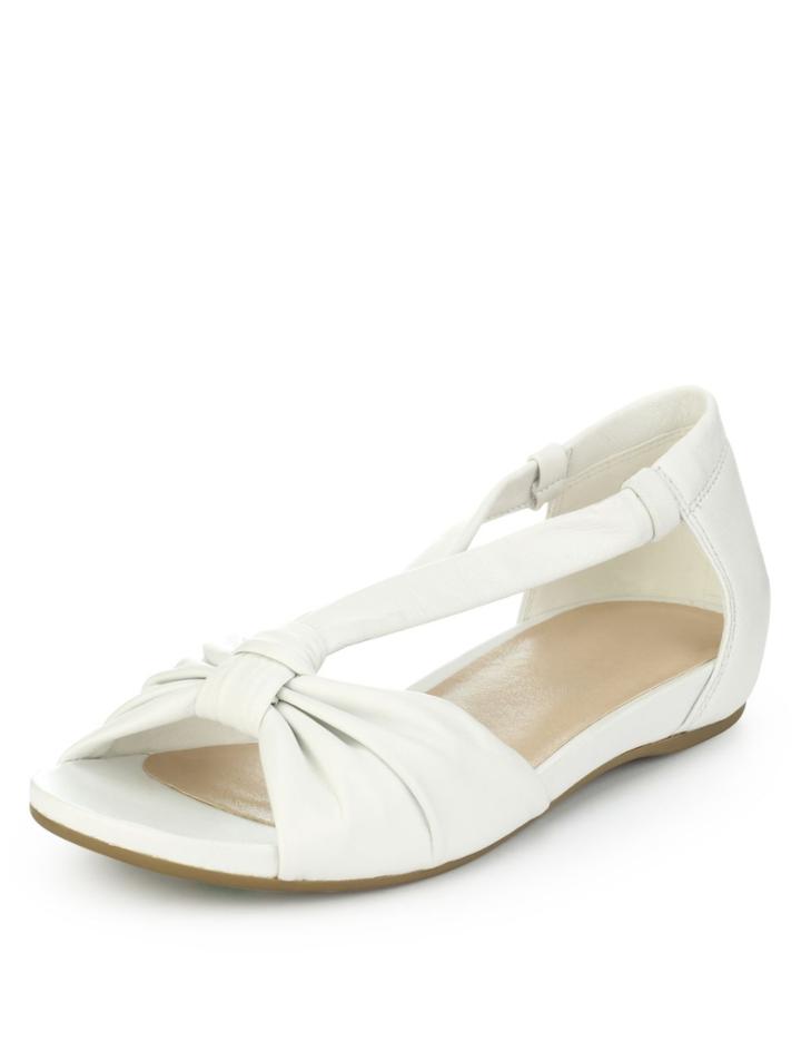 Marks & Spencer Leather Tubular Knot Sandals White