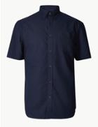 Marks & Spencer Pure Cotton Oxford Shirt Navy
