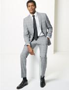 Marks & Spencer Grey Checked Skinny Fit Jacket Grey