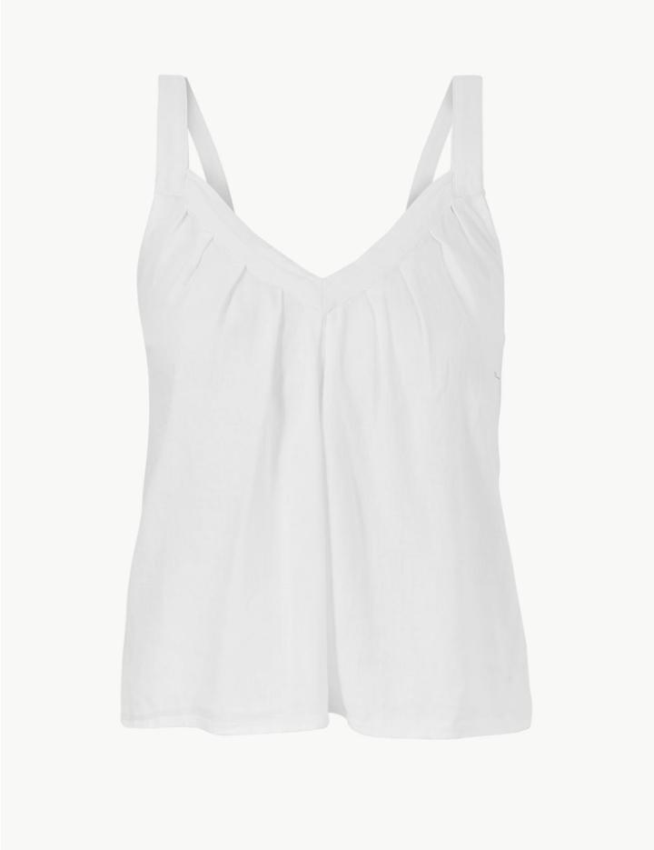 Marks & Spencer Linen Rich Camisole Top White